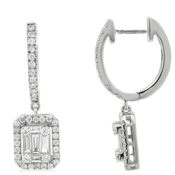 Magia White Gold 0.87 CT Baguette Cut GH Diamond Earrings 20085788