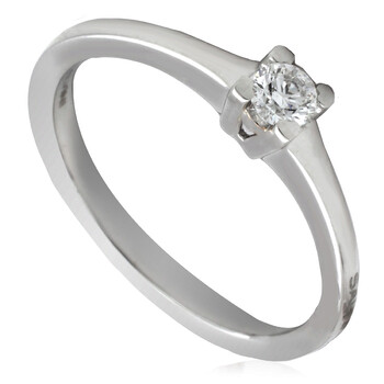 White Gold 0.15 CT Diamond Solitaire Ring, Size 13 20074771