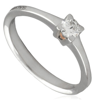White Gold 0.20 CT Diamond Solitaire Ring, Size 13 20074772