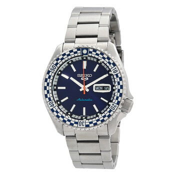 Seiko 5 Sports Automatic Blue Dial Silver Steel Strap Watch for Men - SRPL55K1