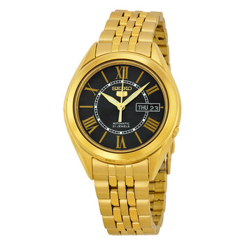 5 Vintage Automatic Black Dial Yellow Gold-plated Men's Watch SNKL40 5 Vintage Automatic Black Dial Yellow Gold-plated Men's Watch SNKL40