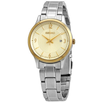 Seiko Classic Quartz White Dial Two-tone Ladies Watch SUR410