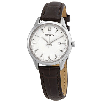 Seiko Core Quartz Crystal Silver Dial Ladies Watch SUR385P2