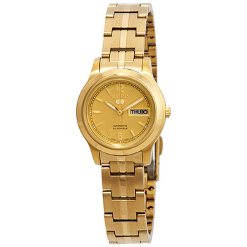 Seiko Series 5 Automatic Gold Dial Ladies Watch SYME46