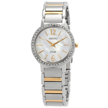 【SEIKO】Solar Mother of Pearl Dial Ladies Watch Seiko SUT371 Solar Powered Ladies Dress Watch with Mother of