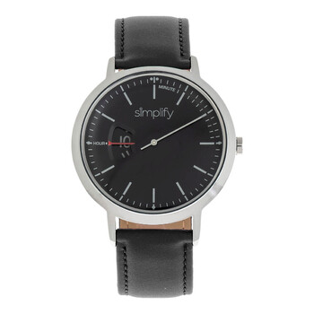 The 6500 Quartz Black Dial Black Leather Watch SIM6502