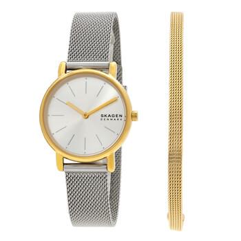 Signatur Lille Quartz White Dial Ladies Watch and Bracelet Set SKW3153SET