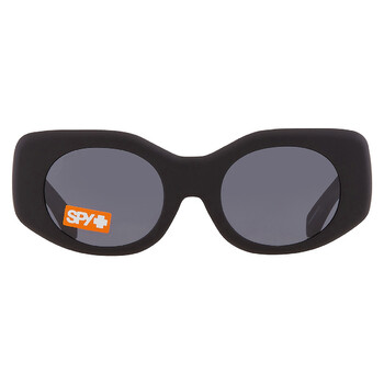 SPY Boundless 6700000000124 53 MM Matte White Gray With Black Spectra Mirror Cat Eye Sunglasses For Men For Women Free Complimentary Eyewear Kit