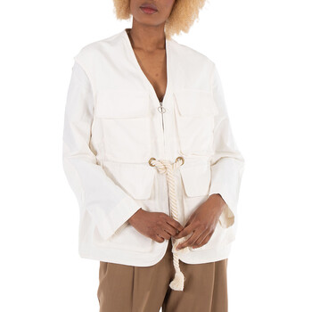 Max Mara Agiate Cropped Stretch-Cotton Jacket, Brand Size 40 (US