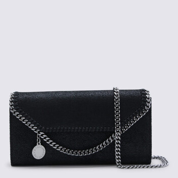 Black Faux Leather Continental Wallet Crossbody Bag 7P0086W91321000