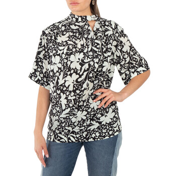 【送料&関税込】Stella McCartney Flower Printed Short-sleeve STELLA MCCARTNEY Floral-print silk crepe de chine shirt