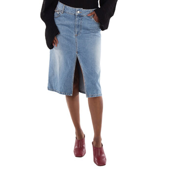 Balenciaga Deconstructed Midi Denim Skirt, Brand Size 36 (US