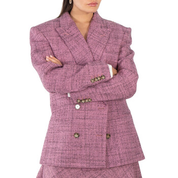 BALENCIAGAバレンシアガ　Hourglass Houndstooth Balenciaga Houndstooth Wool Double-breasted Hourglass Coat