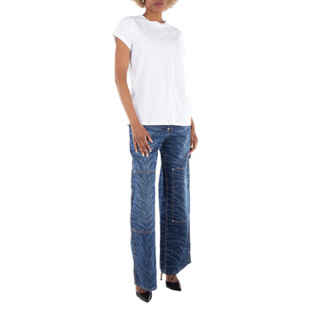 Tiger-Print Wide-Leg Cotton Jeans