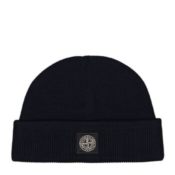 Stone Island Rib-Knit Cotton Beanie, Size One Size K1S15N100002