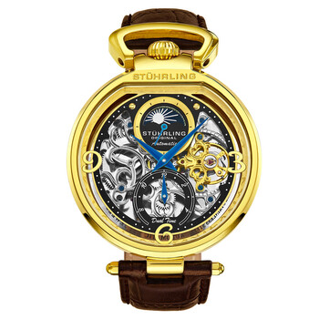 Heritor Lincoln Automatic Moon Phase Gold Dial Men display picture 2