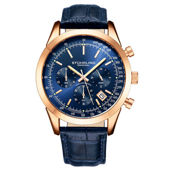 NWT Stuhrling Original Monaco Chronograph Quartz Blue Dial Men\'s Watch Stuhrling Original Monaco Chronograph Quartz Blue Dial Mens  main image 2