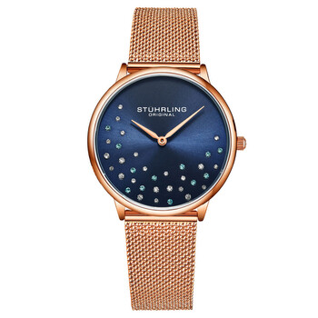 Stuhrling Original Symphony Quartz Blue Dial Ladies Watch 