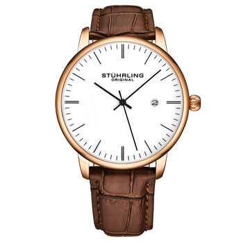 Stuhrling Symphony Regent Coronet Montre à Quartz pour Homme en Acier Inoxydable