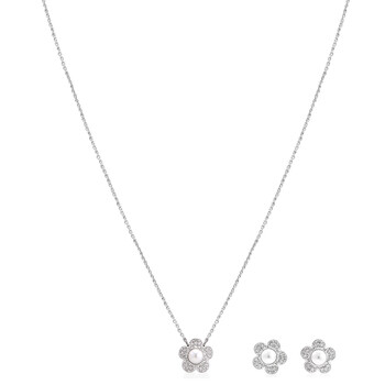 Swarovski Matrix Set Pearl Rhodium Shiny White 5689624