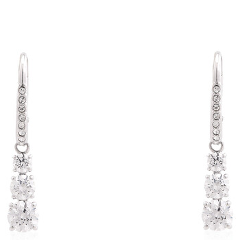 Attract Trilogy Rhodium Plated Drop Earrings 5689706