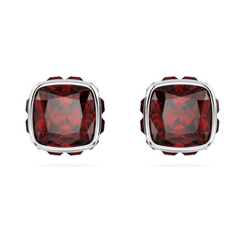 Swarovski Birthstone Pierced Earrings Studs Feb Rhodium