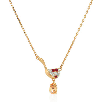 Swarovski Stilla Red Gold-Tone Plated Heart Pendant Necklace