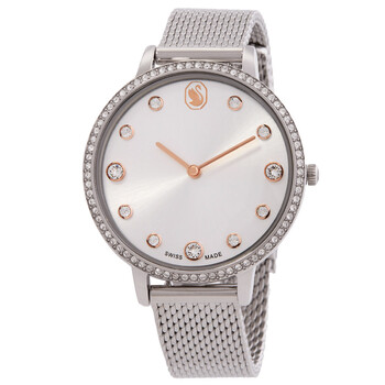 Swarovski Matrix Tennis Quartz Crystal Silver Dial Ladies Watch