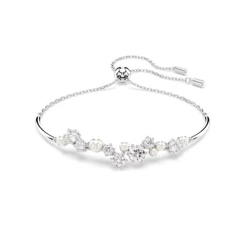 ブレスレット SWAROVSKI Matrix Rhodium Bracelet M 5689633 Matrix Tennis bracelet, Round cut, White, Rhodium plated