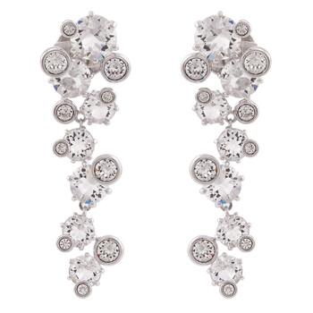 アクセサリー Swarovski Constella stud earrings Constella stud earrings, Round cut, White, Rhodium plated | Swarovski