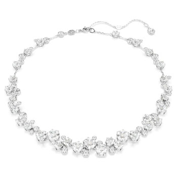 Constella Round Cut Rhodium Plated Necklace 5722472