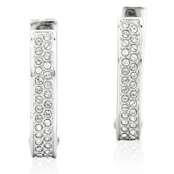 ピアス SWAROVSKI Constella Circle Rhodium Earrings 5563278 Constella hoop earrings, Round cut, White, Rhodium plated