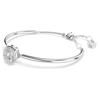 Dextera Round Cut Rhodium Plated Bangle