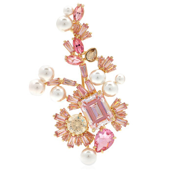 ピアス SWAROVSKI Gema Pink Gold Tone Clip Earrings 5688479 Gema clip earrings, Mixed cuts, Flower, Pink, Gold-tone