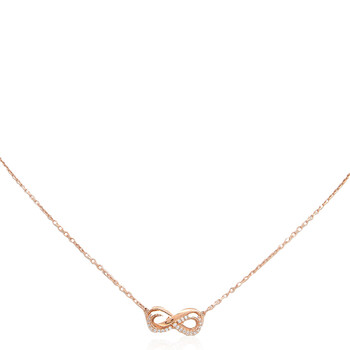Swarovski Infinity Heart Necklace, White, Mixed Metal Finish