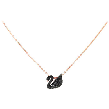 Swarovski Dazzling Swan Necklace, Multi-colored, Rose-gold