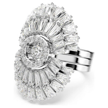 Swarovski Hyperbola Motif Ring Mini Rhodium Shiny White