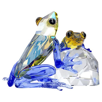 Idyllia Frog and Baby Crystal Figurine