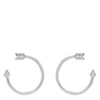 Idyllia Rhodium Plated Hoop Earrings