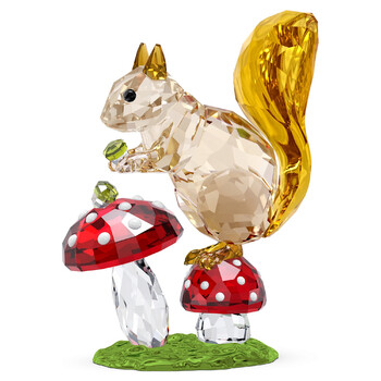 Idyllia Squirrel and Mushrooms Crysta Figurine 5684343