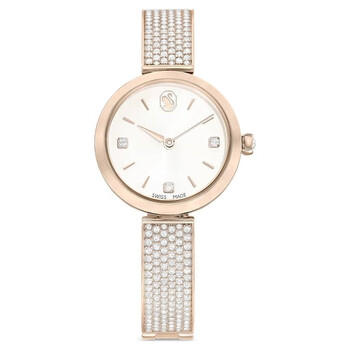 Swarovski Matrix Tennis Quartz Crystal Silver Dial Ladies
