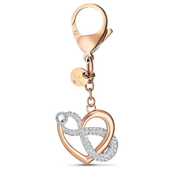 Infinite Key Ring Bag Charm Rose Gold Shiny Multi