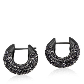 Ladies Dextera Black Ruthenium Plated Small Hoop Earrings