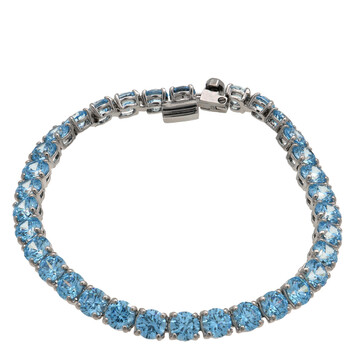 Amour 28 1/2 CT TGW Oval-cut Sky-blue Topaz Tennis Bracelet
