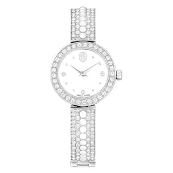 Matrix Pearl Bangle Quartz Crystal Silver Dial Ladies Watch 5743680