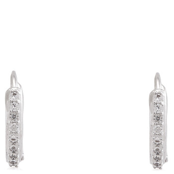 Matrix Pierced Earrings Mini Hoop Matrix Rhodium Shiny White