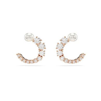Swarovski Constella Pierced Earrings Stud Cz Rose Gold Shiny
