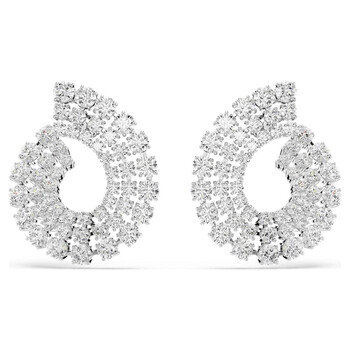 Swarovski Constella Pierced Earrings Stud Cz Rhodium Shiny
