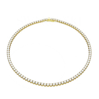 ★SWAROVSKI★ Una Angelic Tennis Gold Tone Necklace 5720505 Swarovski Round Cut Una Angelic Tennis Necklace 5720505