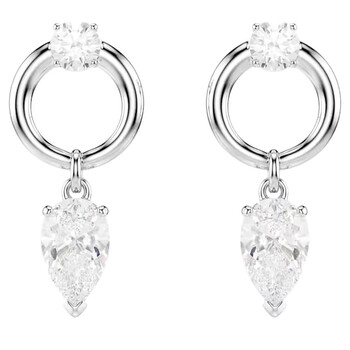 Swarovski Crystal Attract Circle Pierced Earrings White